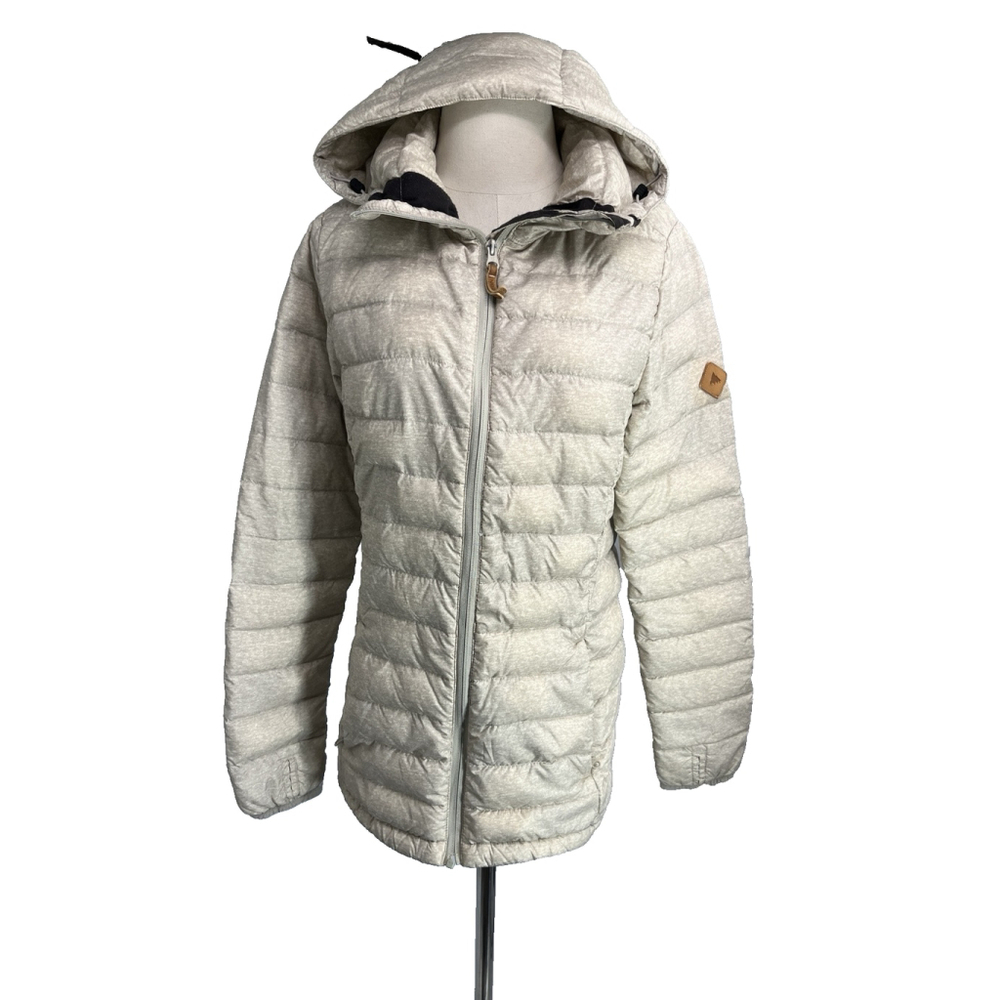 Burton Down Puffer Quilted Hooded Jacket Biege Tan Size XS Dryride